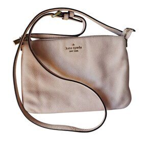 Kate Spade NewYork Crossbody Bag Leather Blush Pink Adjustable Strap Office Corp